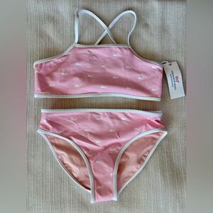 NWT! Vineyard Vines ‘High Neck Binding’ Whale Flamingo Bikini Set M(10-12),L(14)